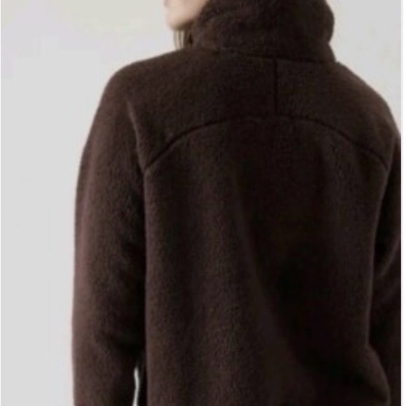 Athleta Dark Brown Teddy Zip Jacket - Picture 2 of 4